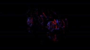 Fütürist Teknoloji Konsepti: 3D araba modeli taraması, tarama efekti dijital teknolojik arka plan. Özel Efektler-Teknolojik gelecek canlandırma dronu