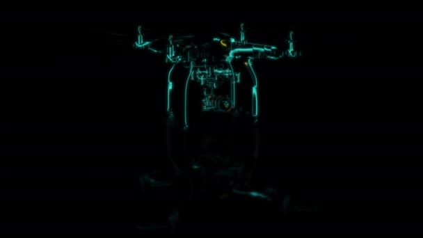 Futuristická Technologie Koncept Drone Model Skenování Skenování Efektu Digitální Technologické — Stock video