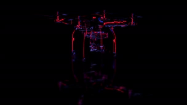 Concept Technologique Futuriste Numérisation Modèle Drone Effet Numérisation Arrière Plan — Video