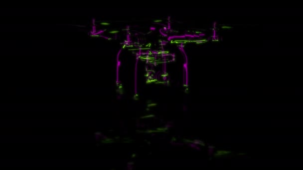 未来技术概念 三维无人机模型扫描 扫描效果数字技术背景 科技未来动画 — 图库视频影像