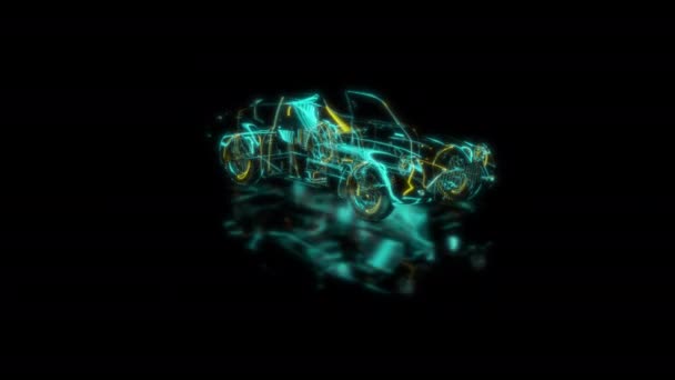 Fütürist Teknoloji Konsepti Boyutlu Klasik Araba Taraması Dijital Teknolojiyi Etkiliyor — Stok video