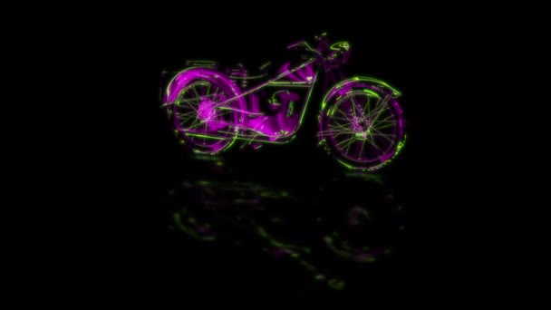Konsep Teknologi Futuristik Model Sepeda Motor Dalam Pemindaian Gerak Efek — Stok Video