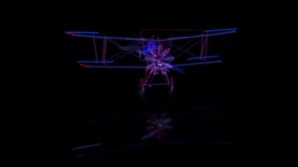 Футуристична Концепція Технології Модель Сканування Літаків Ефект Цифрових Технологій Спецефекти — стокове відео