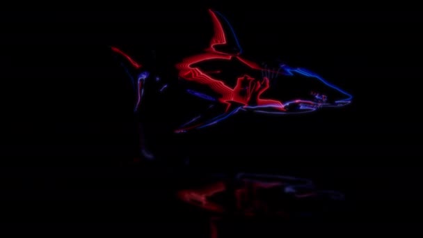 Футуристична Концепція Технології Модель Сканування Акули Ефект Цифрових Технологій Спецефекти — стокове відео