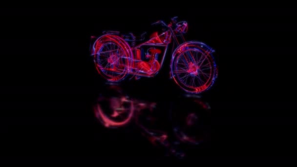 Conceito Tecnologia Futurista Motocicleta Modelo Movimento Digitalização Efeito Tecnológico Digital — Vídeo de Stock