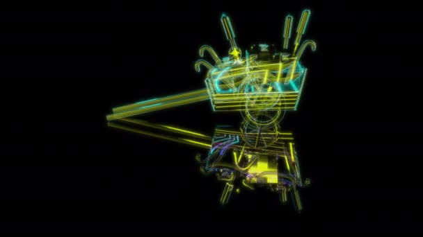 Special Effects Zukünftige Animationen Auf Schwarzem Hintergrund Futuristisches Technologiekonzept Wagen — Stockvideo