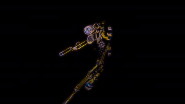 Speciální Efekty Budoucí Animace Černém Pozadí Futuristická Technologie Koncept Sniper — Stock video