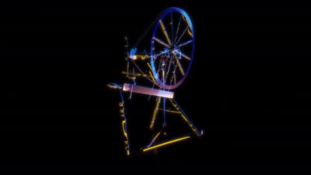 Special Effects Zukünftige Animationen Auf Schwarzem Hintergrund Futuristisches Technologiekonzept Spinnrad — Stockvideo