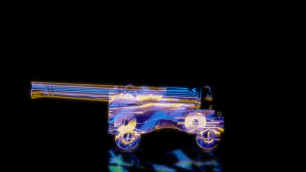 Special Effects Zukünftige Animationen Auf Schwarzem Hintergrund Futuristisches Technologiekonzept Cannon — Stockvideo