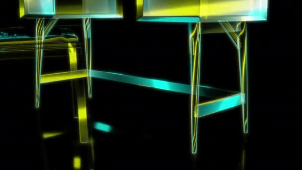 Special Effects Zukünftige Animationen Auf Schwarzem Hintergrund Futuristisches Technologiekonzept Schreibtisch — Stockvideo