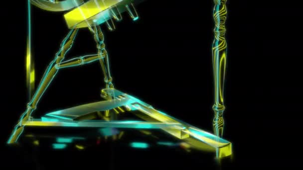 Special Effects Zukünftige Animationen Auf Schwarzem Hintergrund Futuristisches Technologiekonzept Spinnrad — Stockvideo