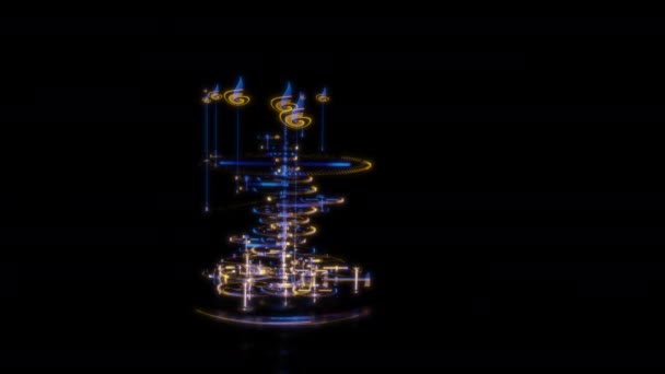 Special Effects Zukünftige Animationen Auf Schwarzem Hintergrund Futuristisches Technologiekonzept Orrery — Stockvideo