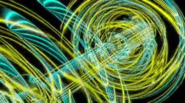 Siyah arka planda gelecekteki animasyonların özel efektleri. Fütürist teknoloji konsepti, 3D Dumbell Modeli, dijital teknolojiyi etkiler.