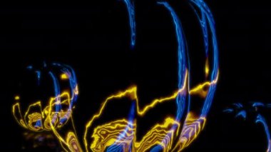 Siyah arka planda gelecekteki animasyonların özel efektleri. Fütüristik teknoloji konsepti, 3D biber kabağı modeli, dijital teknolojiyi etkiler.