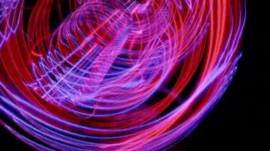 Siyah arka planda gelecekteki animasyonların özel efektleri. Fütürist teknoloji konsepti, 3D Dumbell Modeli, dijital teknolojiyi etkiler.