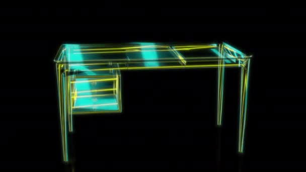 Speciale Effecten Toekomstige Animaties Zwarte Achtergrond Futuristische Technologie Concept Timber — Stockvideo