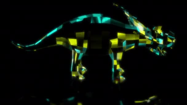 Speciale Effecten Toekomstige Animaties Zwarte Achtergrond Futuristische Technologie Concept Low — Stockvideo