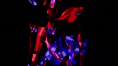 Siyah arka planda gelecekteki animasyonların özel efektleri. Fütüristik teknoloji konsepti, 3D Low Poly Eşek Modeli, dijital teknolojiyi etkiler.