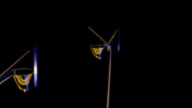 Siyah arka planda gelecekteki animasyonların özel efektleri. Gelecekçi teknoloji konsepti, 3D Basketbol Modeli, dijital teknolojiyi etkiler.