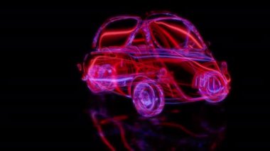 Siyah arka planda gelecekteki animasyonların özel efektleri. Fütürist teknoloji kavramı, 3D Heinkel Kabine Modeli, dijital teknolojiyi etkiler.