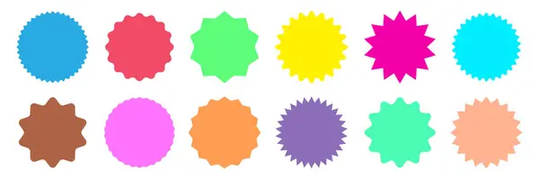 Φούσκες Ομιλίας Σύνολο Αυτοκόλλητο Τιμή Χρώμα Πώληση Έκπτωση Αυτοκόλλητο Sunburst — Διανυσματικό Αρχείο