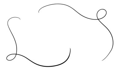 Modern ve minimalist temalar için mükemmel, sürekli bir çizgi şeklini tasvir eden soyut ve zarif bir siyah çizgi tasarımı..