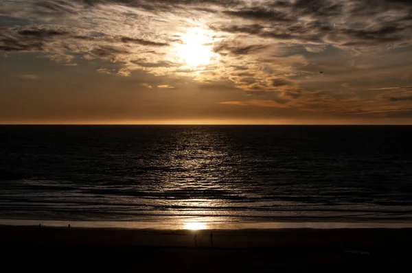 Salida Del Sol Sobre Playa Mar Del Plata Buenos Aires —  Fotos de Stock