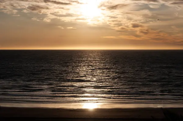 Salida Del Sol Sobre Playa Mar Del Plata Buenos Aires — Foto de Stock