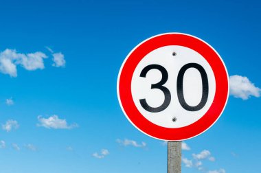 Traffic sign: Speed limit 30 km  h clipart