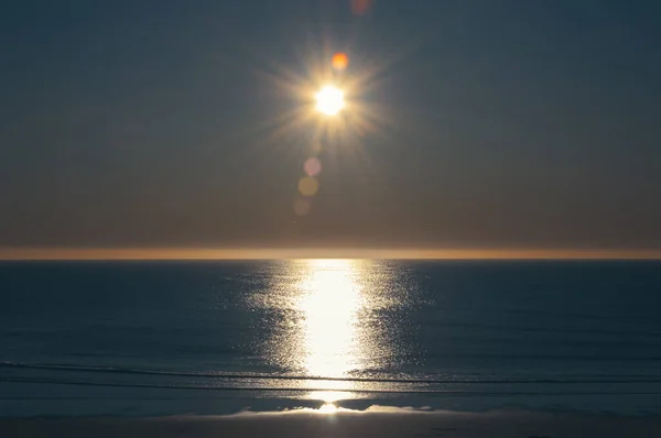 Схід Сонця Над Пляжем Місті Мар Дель Плата Взимку — стокове фото