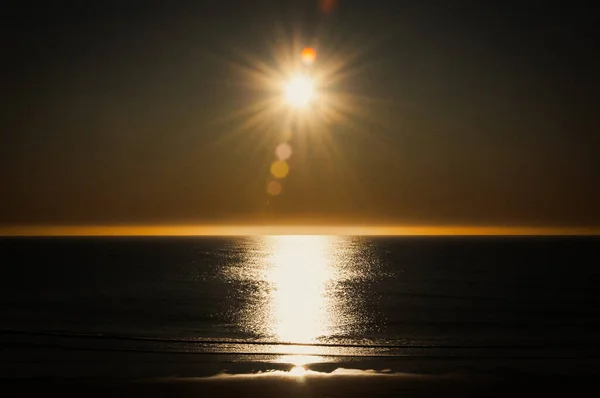 Salida Del Sol Sobre Una Playa Ciudad Mar Del Plata — Foto de Stock