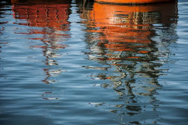 Reflejo Los Barcos Pesca Agua — Foto de Stock