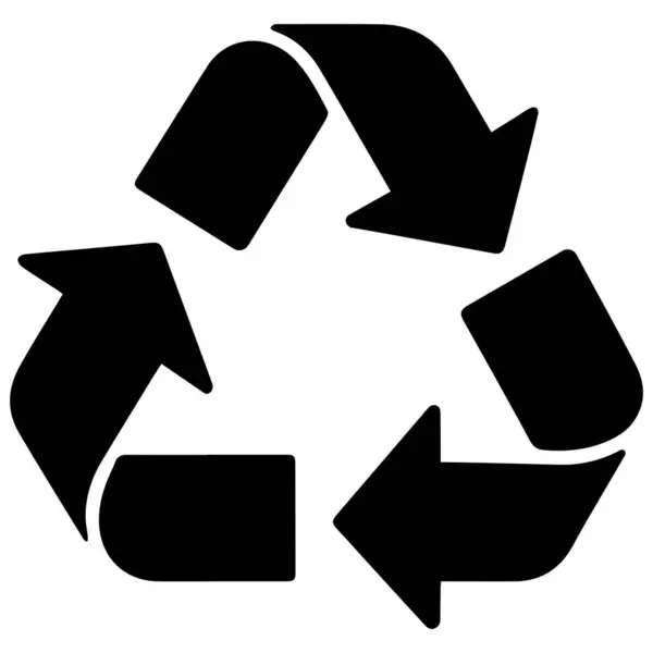 Bir geri dönüşüm sembolünün basit ve zarif simgesi.