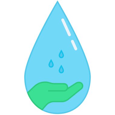 Su damlasını sallayan bir elin olduğu basit ve net bir logo. El dezenfektanı markaları, hijyen tanıtım kampanyaları ya da temizliği destekleyen işletmeler için ideal..