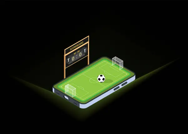 Mobile 'deki bir futbol sahasının vektör çizimi