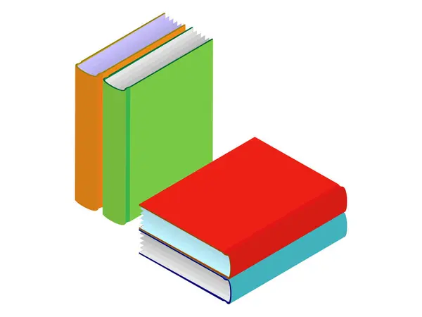 Renkli kalem simgesi içeren kitap, çizgi film biçimi