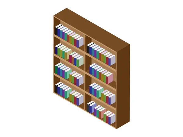 Isometric Kütüphane Kitap Rafı