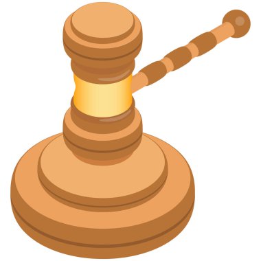 Yargıç tokmak üzerinde beyaz izole