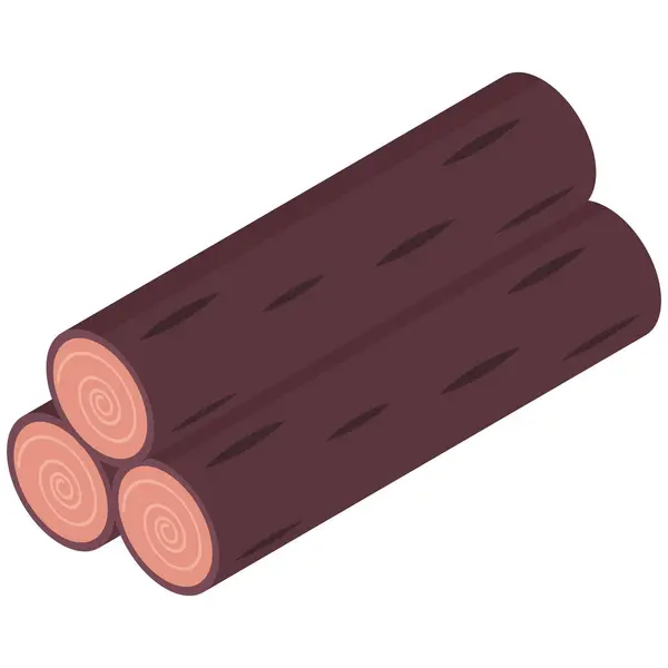 Isometric Tahta Kayıtlar, Vektör simgesi.