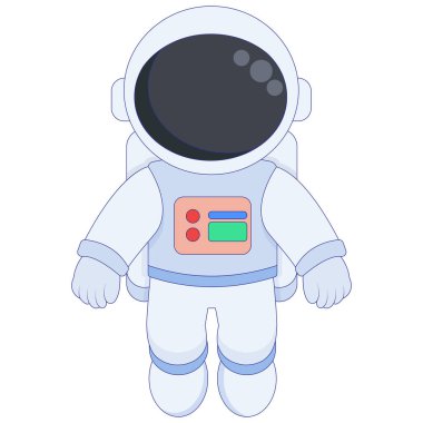 Astronot ikonu. Astronot ikon vektör illüstrasyonunun çizgi filmi. beyaz arkaplanda izole
