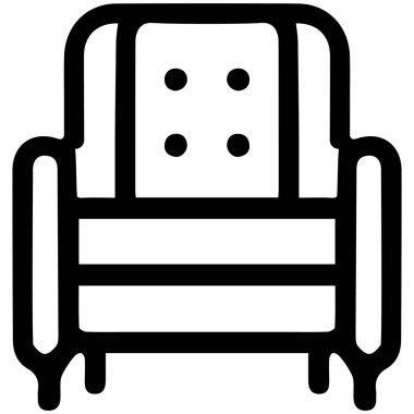 Bir Koltuğun Vektör Düz simgesi.