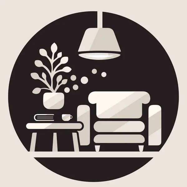 Oturma odası, kanepe, kahve masası, lamba