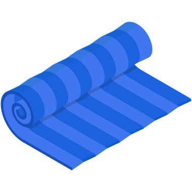 Isometric Mavi Çizgili Mat, Vektör Simgesi