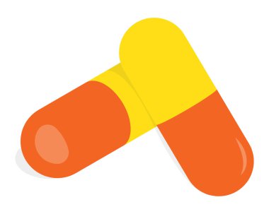 hap kapsülü simgesi, düz vektör