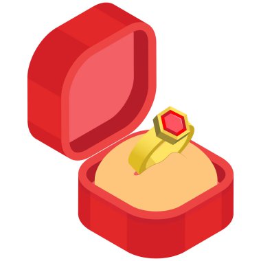 Isometric Alyans Kutusu Simgesi