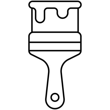 Düz Boya Fırçası Vektör Satırı Simgesi