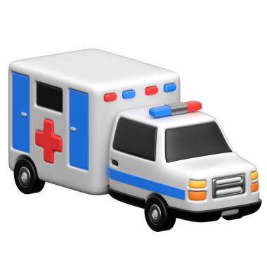 Ambulans aracı beyaz arka plan vektöründe izole edildi.