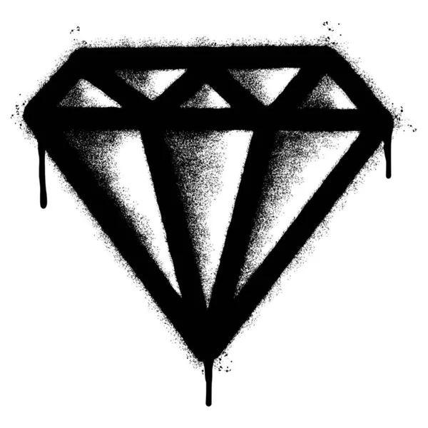 Spray Painted Graffiti Diamond Sprayed Izolované Bílým Pozadím Graffiti Diamant — Stockový vektor