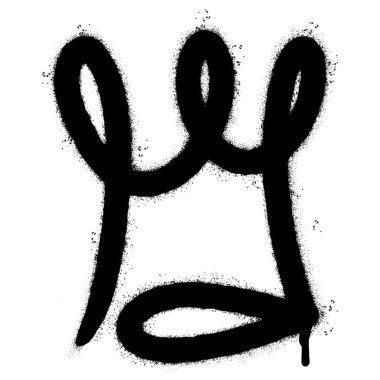 Beyaz arka planda izole edilmiş graffiti sprey taç ikonu. vektör illüstrasyonu.