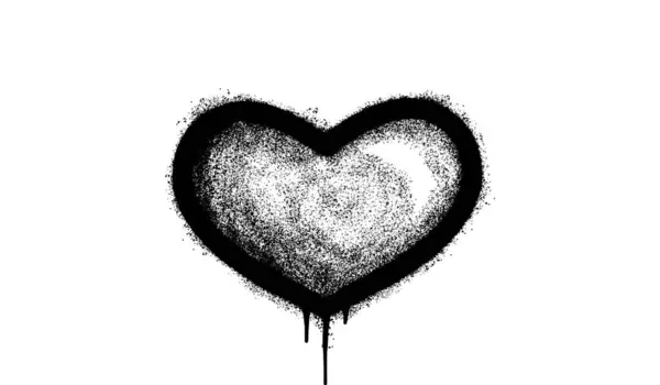 Распыление Раскрашенные Граффити Сердце Значок Word Sprayed Изолированы Белым Фоном — стоковый вектор
